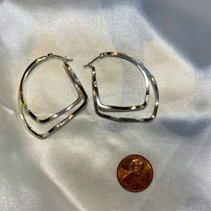 Silver layered earrings